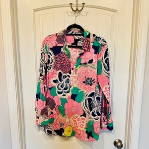 Talbots Multicolor Floral Button Down Shirt